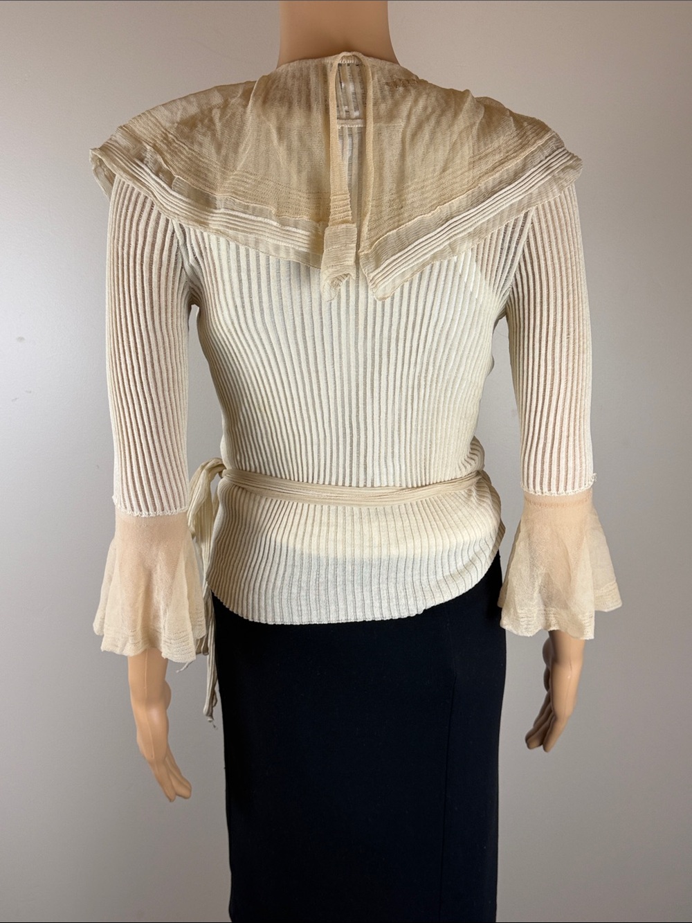Vintage Jean Paul Gaultier Beige Wrap Cardigan Top - Picture 4 of 8